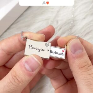 گردنبند استیل مدل سوپرایز طرح اسم ریحانه